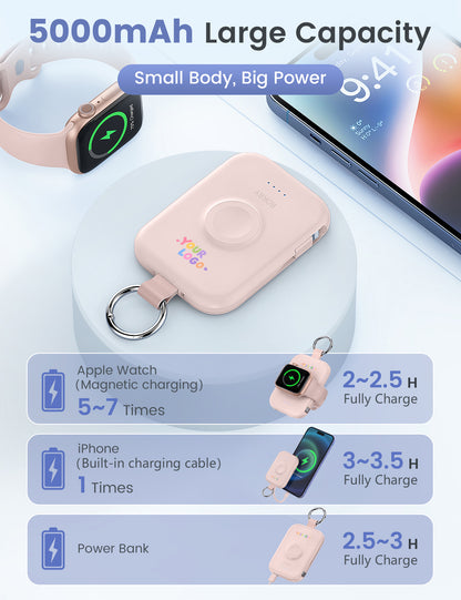 Porte-clés/batterie externe CharmGo D2 avec logo RORRY personnalisé (5 000 mAh) -Vente en gros