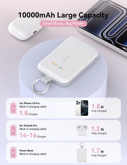 Custom Logo RORRY CharmGo T1-10000mAh Portable Charger Keychain Power Bank 30W