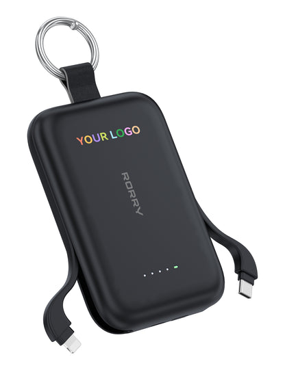 Custom Logo RORRY CharmGo T1-10000mAh Portable Charger Keychain Power Bank 30W