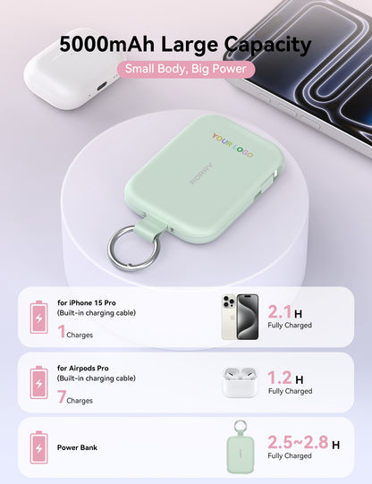 Custom Logo RORRY CharmGo T1-5000mAh Portable Charger Keychain Power Bank