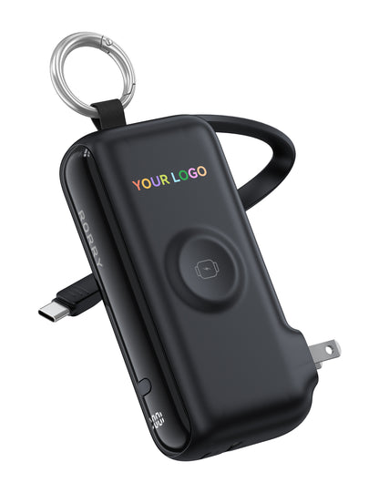 Custom Logo RORRY Flow CB4 Portable Charger Charging with Cable & Wall Plug 40W (10,000mAh) - Bulk