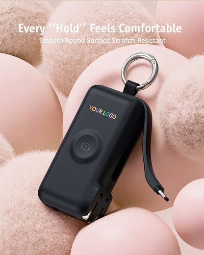 Custom Logo RORRY Flow CB4 Portable Charger Charging with Cable & Wall Plug 40W (10,000mAh) - Bulk