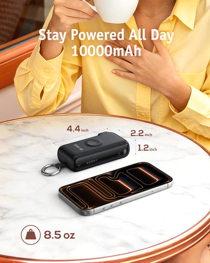 Custom Logo RORRY Flow CB4 Portable Charger Charging with Cable & Wall Plug 40W (10,000mAh) - Bulk