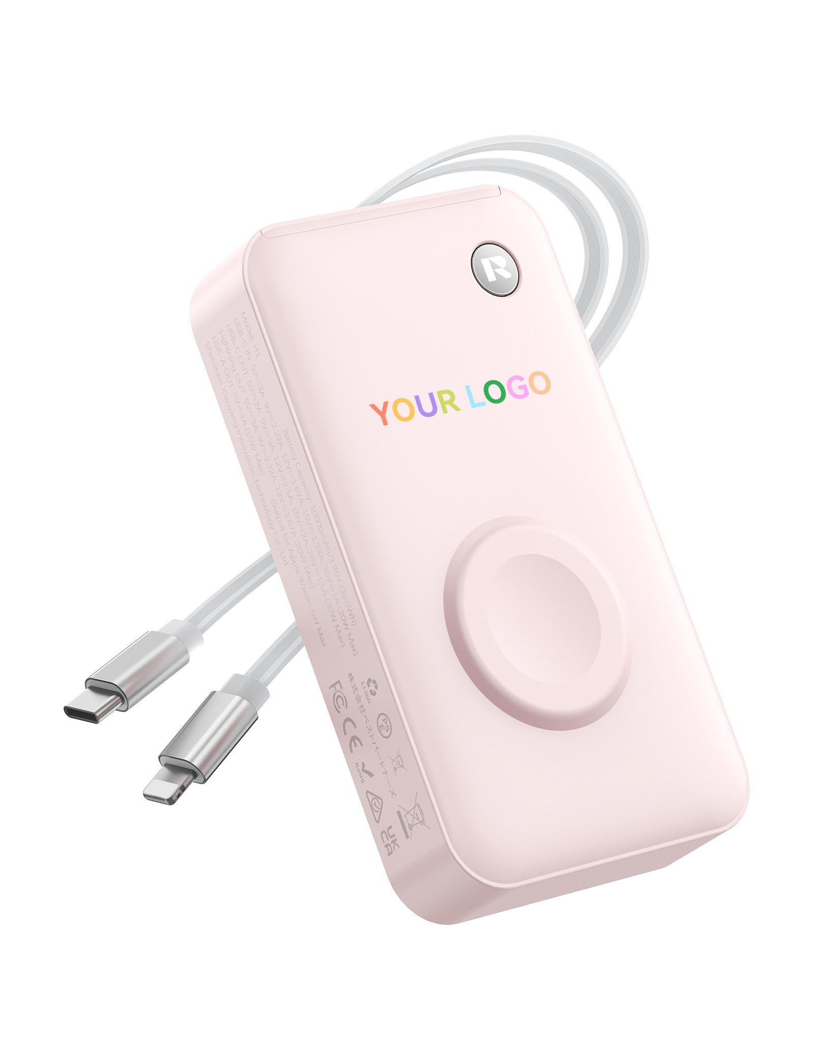 Chargeur portable RORRY H1-10000mAh 30W avec câbles rétractables
