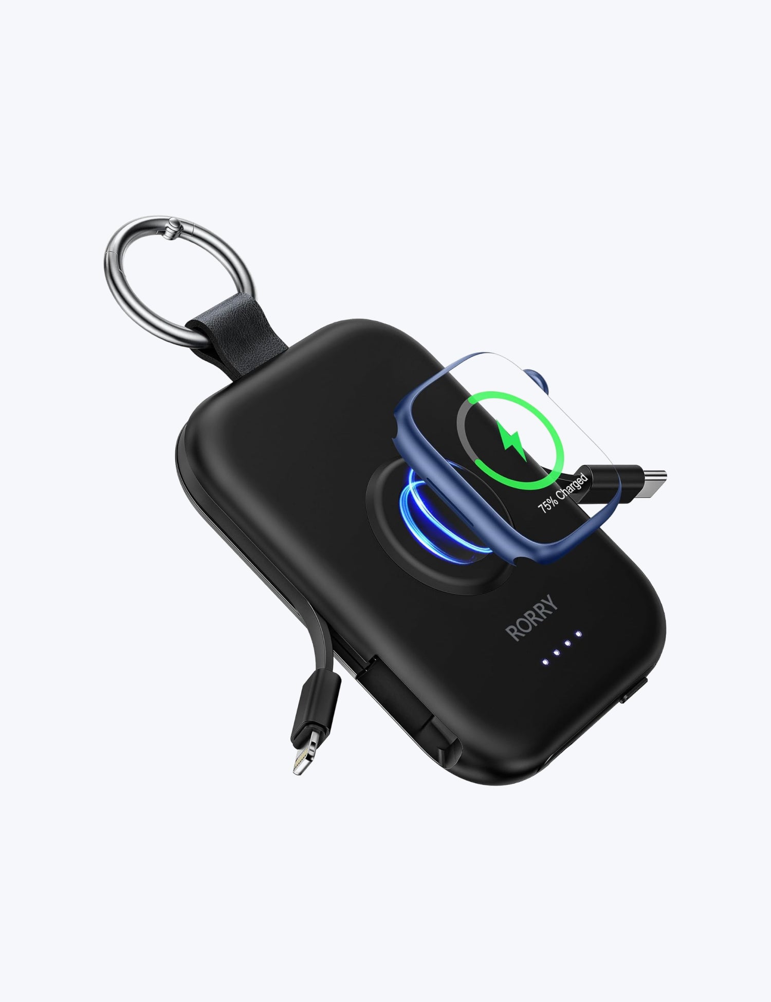 RORRY D2-5000mAh Keychain Power Bank, Black