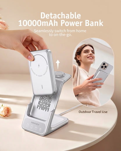 RORRY AuraDock M2-10000mAh 4 in 1 Charging Station with Magnetic Power Bank 30W