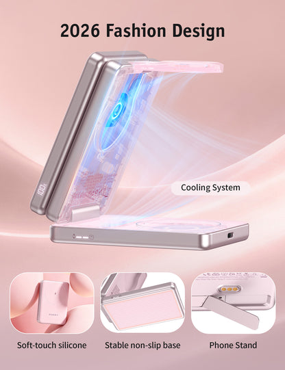 RORRY AuraDock M1-10000mAh 4-in-1 Charging Station with Magnetic Power Bank 30W