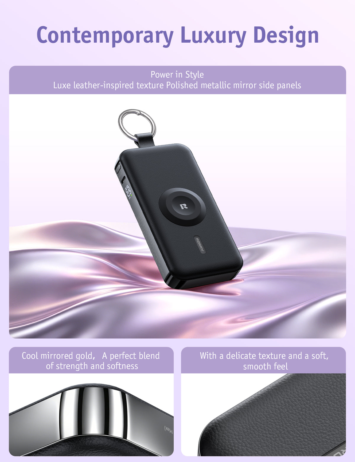 RORRY CharmGo D3-12000mAh Tragbarer Akku mit Schlüsselanhänger und Powerbank (30W)