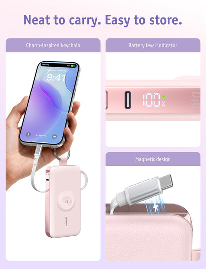 RORRY CharmGo D3-12000mAh Cargador portátil tipo llavero Power Bank 30W
