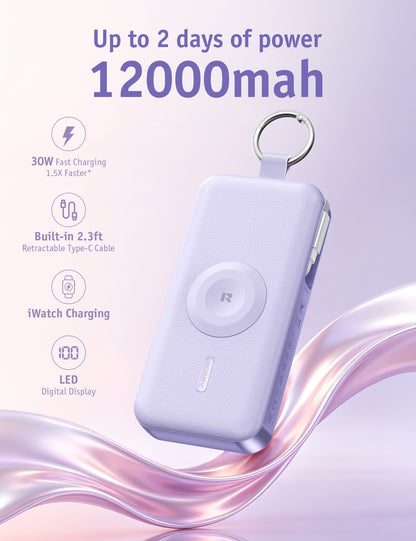 RORRY CharmGo D3-12000mAh Tragbarer Akku mit Schlüsselanhänger und Powerbank (30W)