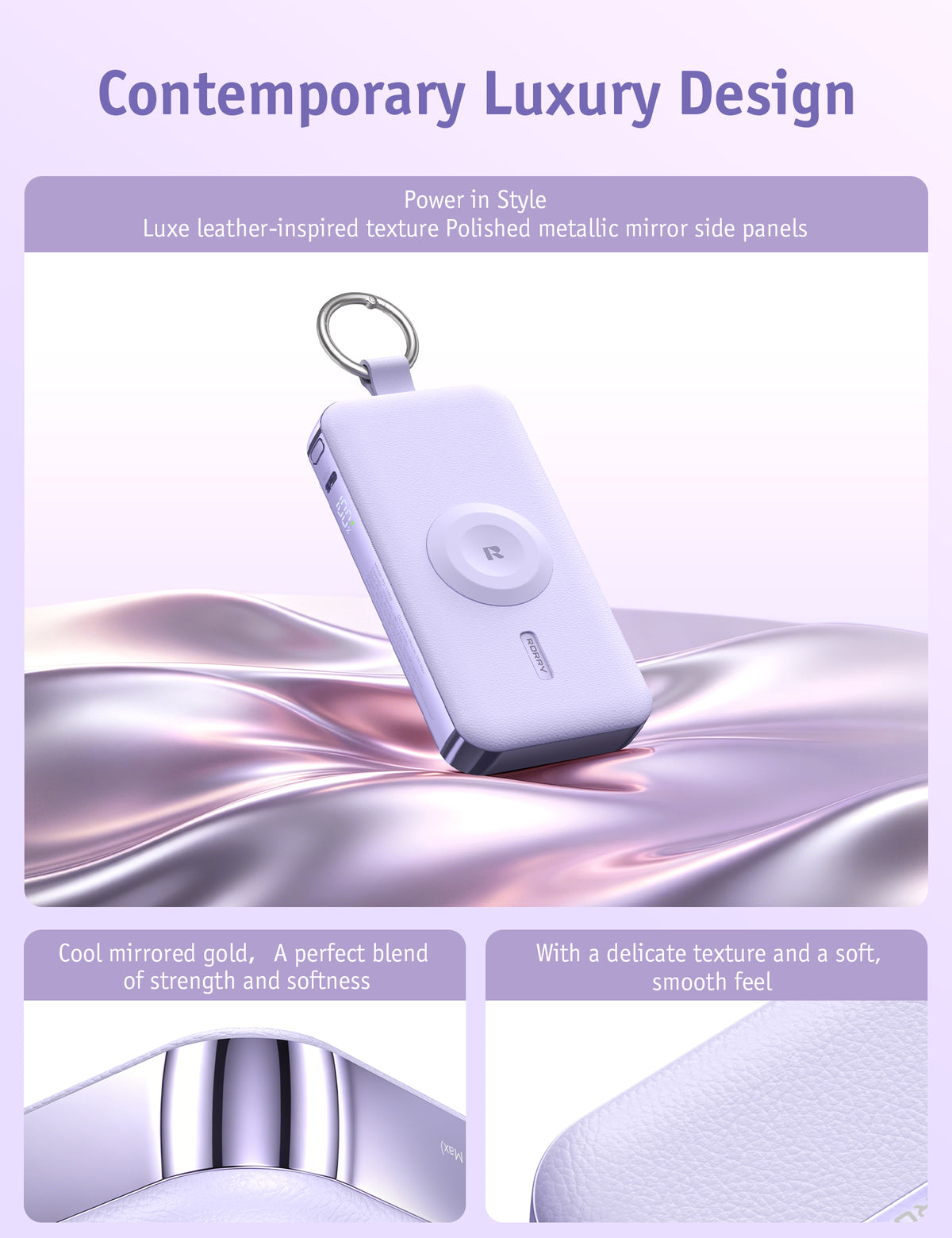 RORRY CharmGo D3-12000mAh Tragbarer Akku mit Schlüsselanhänger und Powerbank (30W)