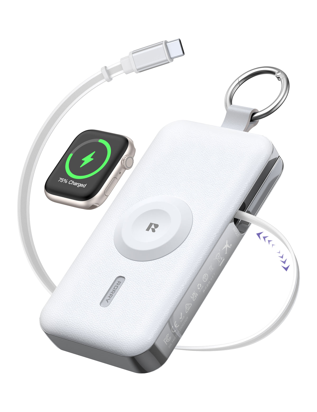 RORRY CharmGo D3-12000mAh Portable Charger Keychain Power Bank 30W