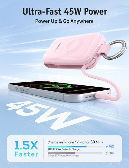 RORRY CharmGo D4-10000mAh Tragbarer Akku mit Schlüsselanhänger und Powerbank (45W)