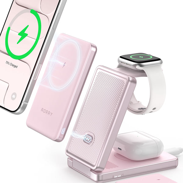 RORRY AuraDock M1-10000mAh 4-in-1 Charging Station with Magnetic Power Bank 30W
