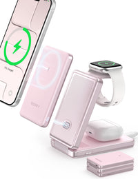RORRY AuraDock M1-5000mAh 4-in-1 Charging Station with Magnetic Power Bank