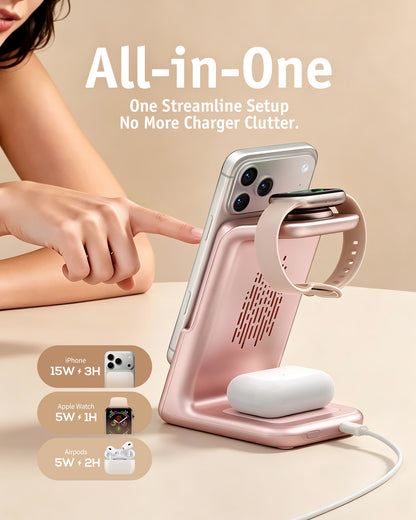 RORRY AuraDock M2-10000mAh 4 in 1 Charging Station with Magnetic Power Bank 30W