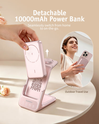 RORRY AuraDock M2-10000mAh 4 in 1 Charging Station with Magnetic Power Bank 30W