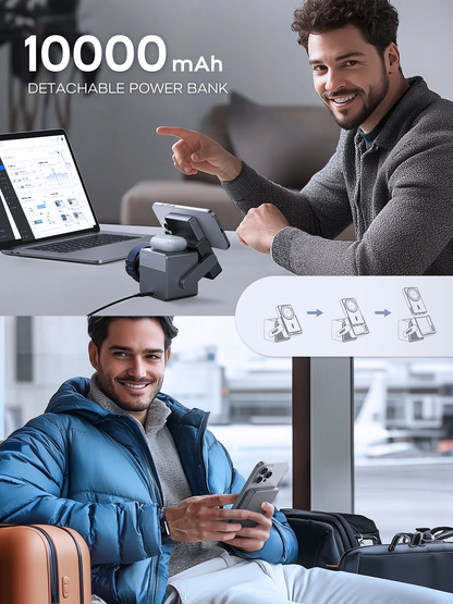 RORRY M5 10000mAh 3 in 1 Charger with Wireless Charging Station Power Bank