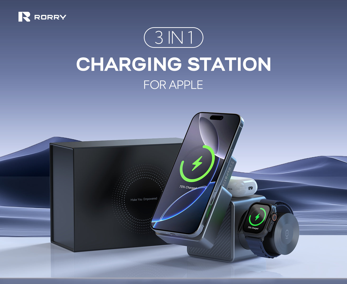 RORRY M4/M5 3-in-1 Charging Station with Detachable Power Bank