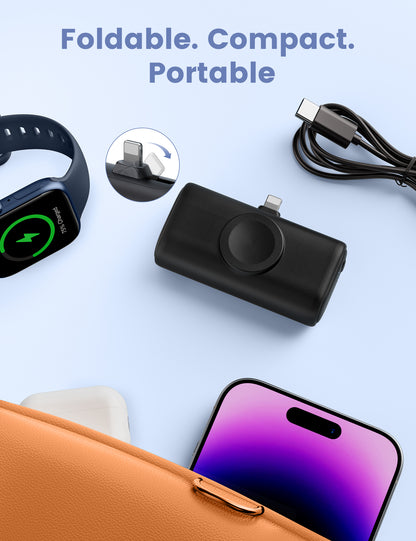 RORRY D5-5000mAh Portable Charger USB-C/Lightning port Power Bank