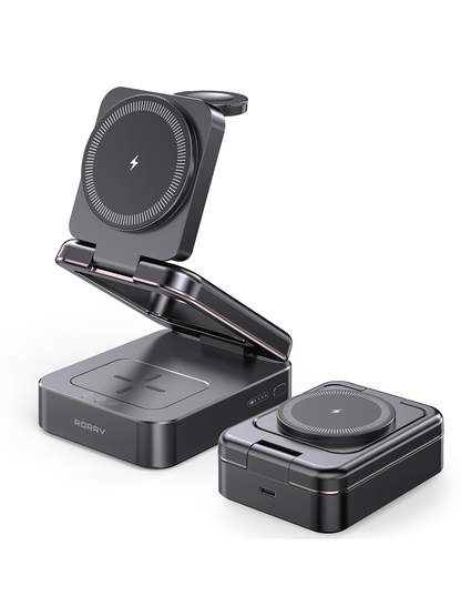 RORRY D17-5000mAh D18-10000mAh 3 in 1 Charger with Wireless Charging Station for Apple
