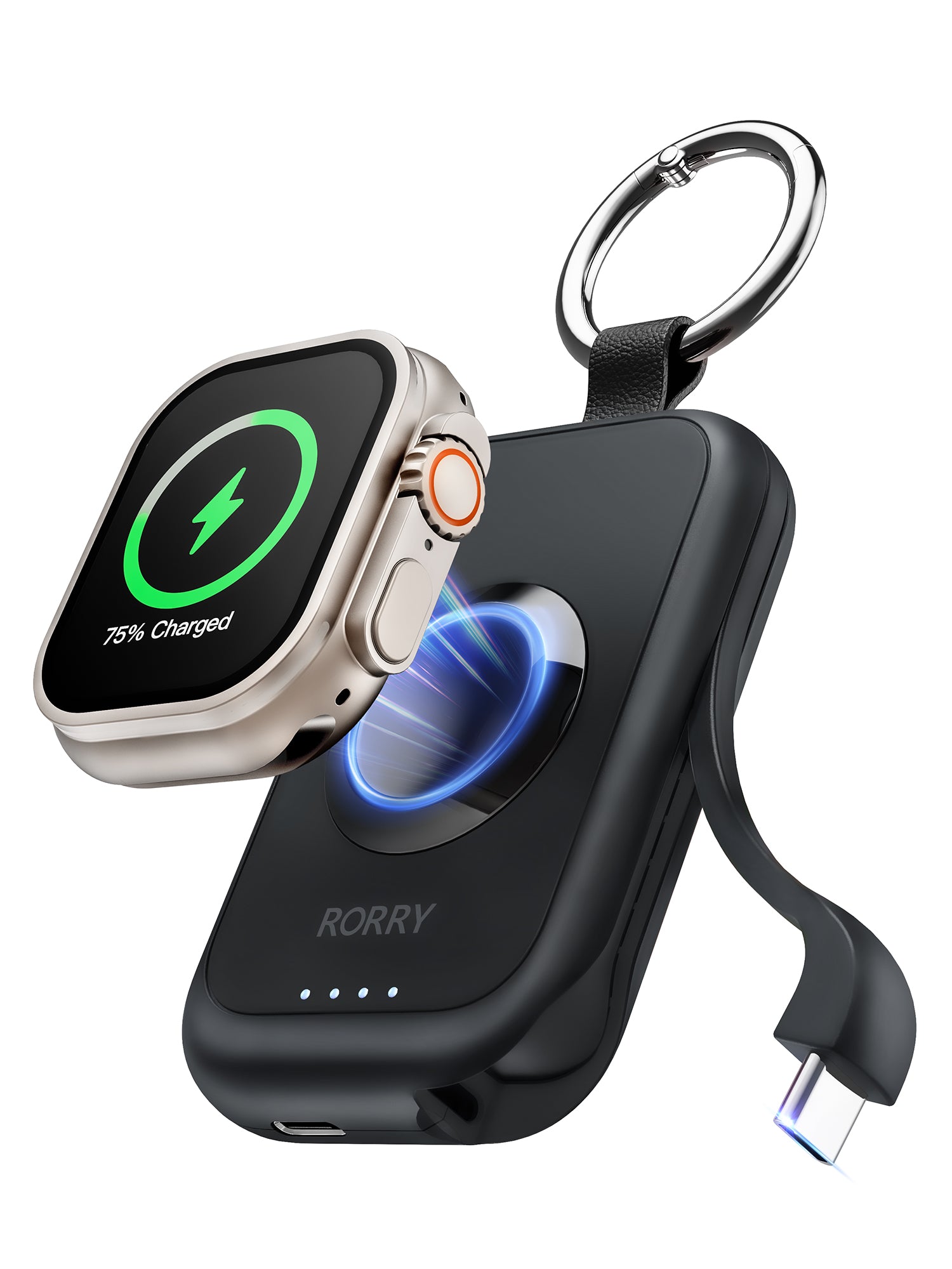 RORRY D2-2500mAh Mini Portable Charger Keychain Power Bank