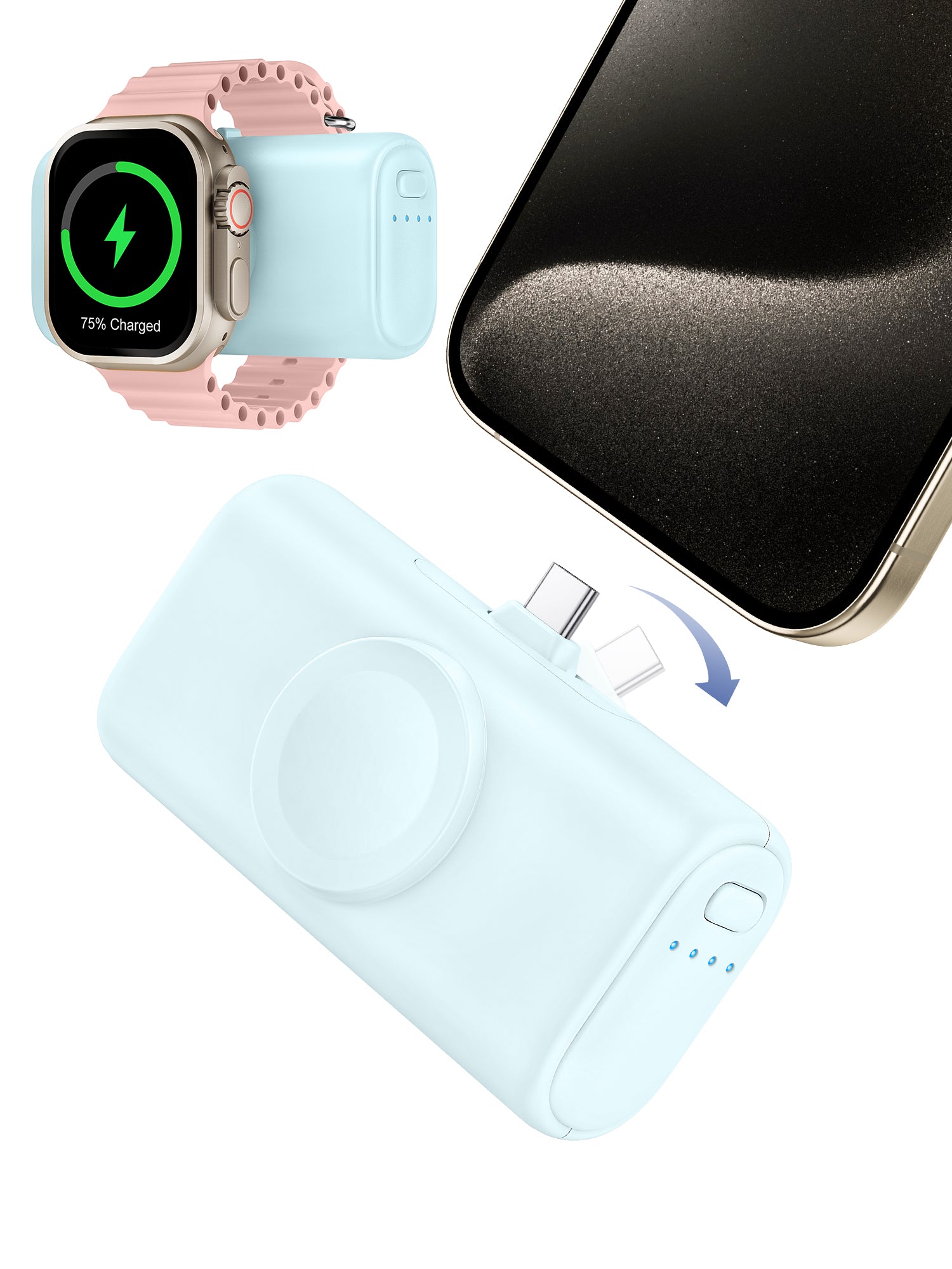 RORRY D5-5000mAh Portable Charger USB-C Power Bank