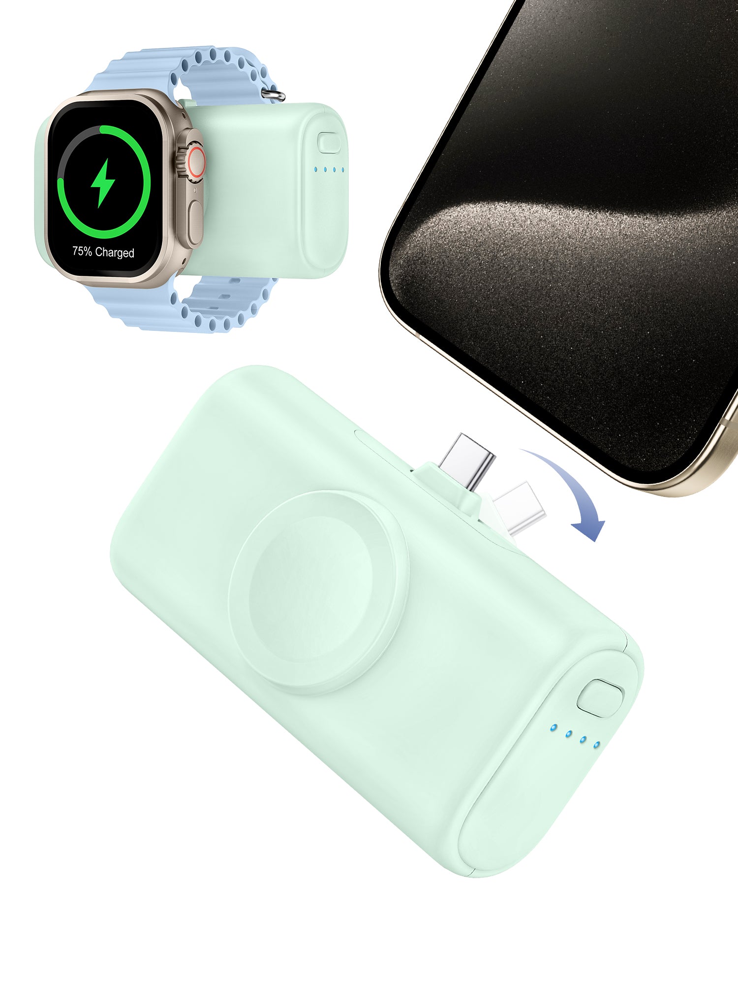 RORRY D5-5000mAh Portable Charger USB-C Power Bank