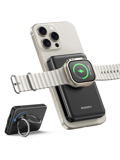 RORRY P1 10000mAh Magsafe Power Bank Wireless Portable Charger with Phone Ring