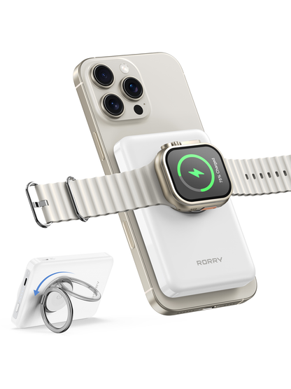 RORRY P1 10000mAh Magsafe Power Bank Wireless Portable Charger with Phone Ring