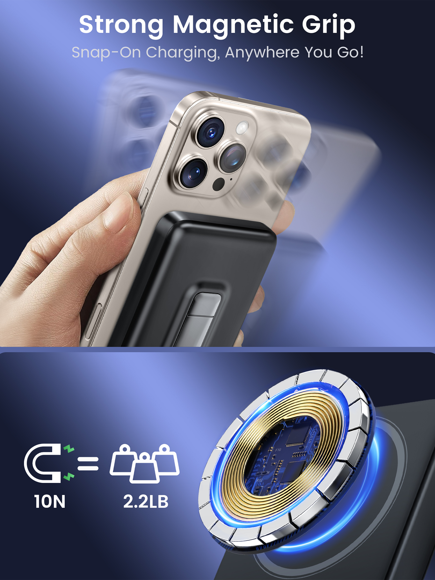 RORRY Qi2 10000mAh Fast Charging Magnetic Power Bank Wireless Charger