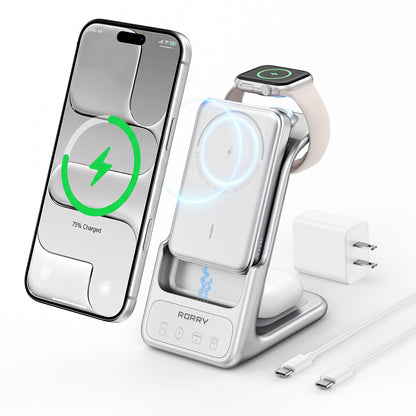 RORRY AuraDock M2-5000mAh 3 in 1 Charging Station with MagSafe Power Bank