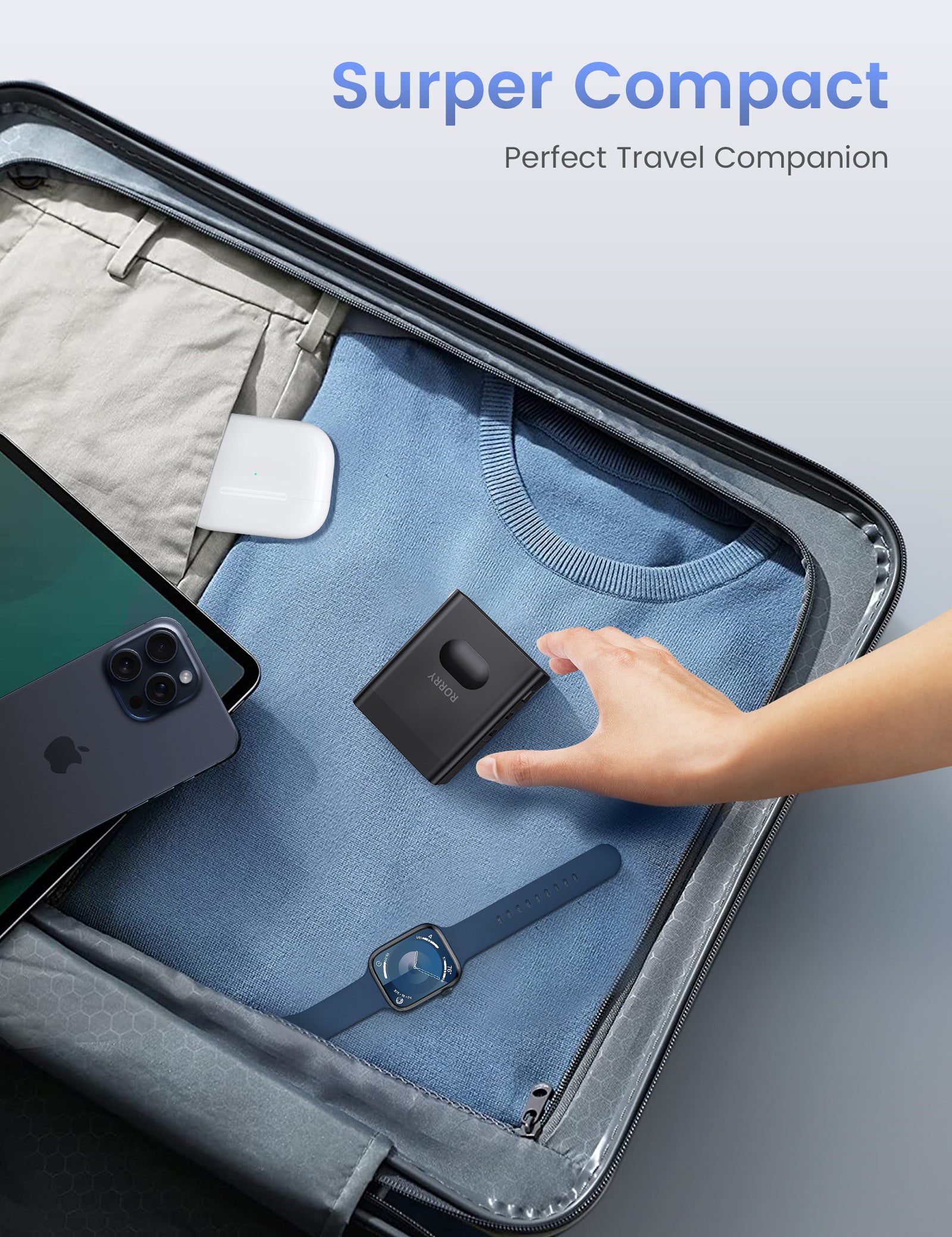 RORRY CB01 Type-C Dual Foldable Plug Wall Charger Block