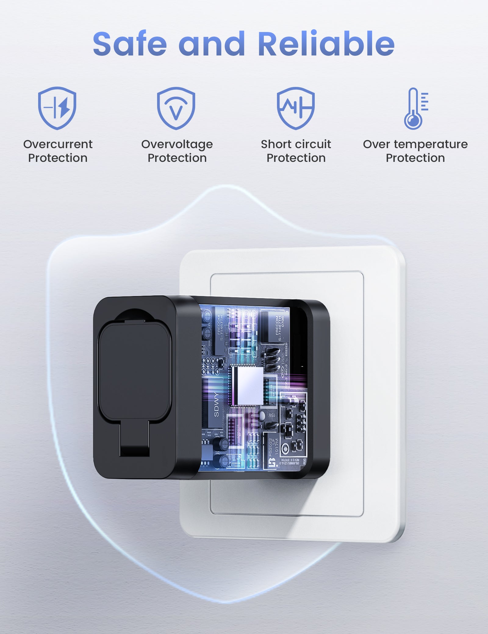 RORRY CB01 Type-C Dual Foldable Plug Wall Charger Block