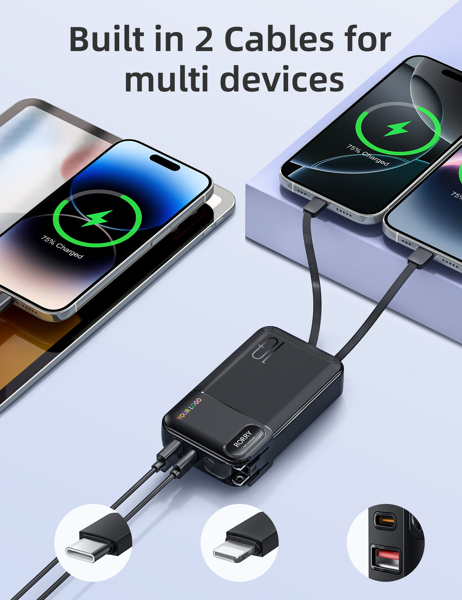 RORRY CB06 10000mAh Powerbank (Netzstecker 22,5W) mit individuellem Logo