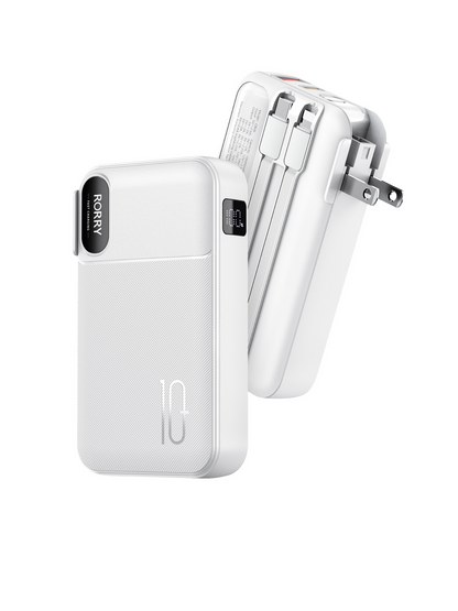 RORRY CB06 10000mAh 22.5W Portable Charger Buit-in AC Wall Plug Power Bank