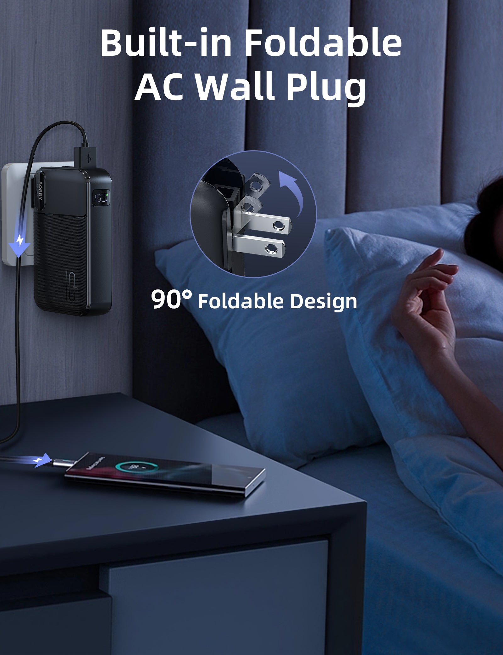 RORRY CB06 10000mAh Portable Charger(AC Wall Plug 22.5W)