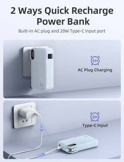 RORRY CB06 10000mAh Portable Charger(AC Wall Plug 22.5W)