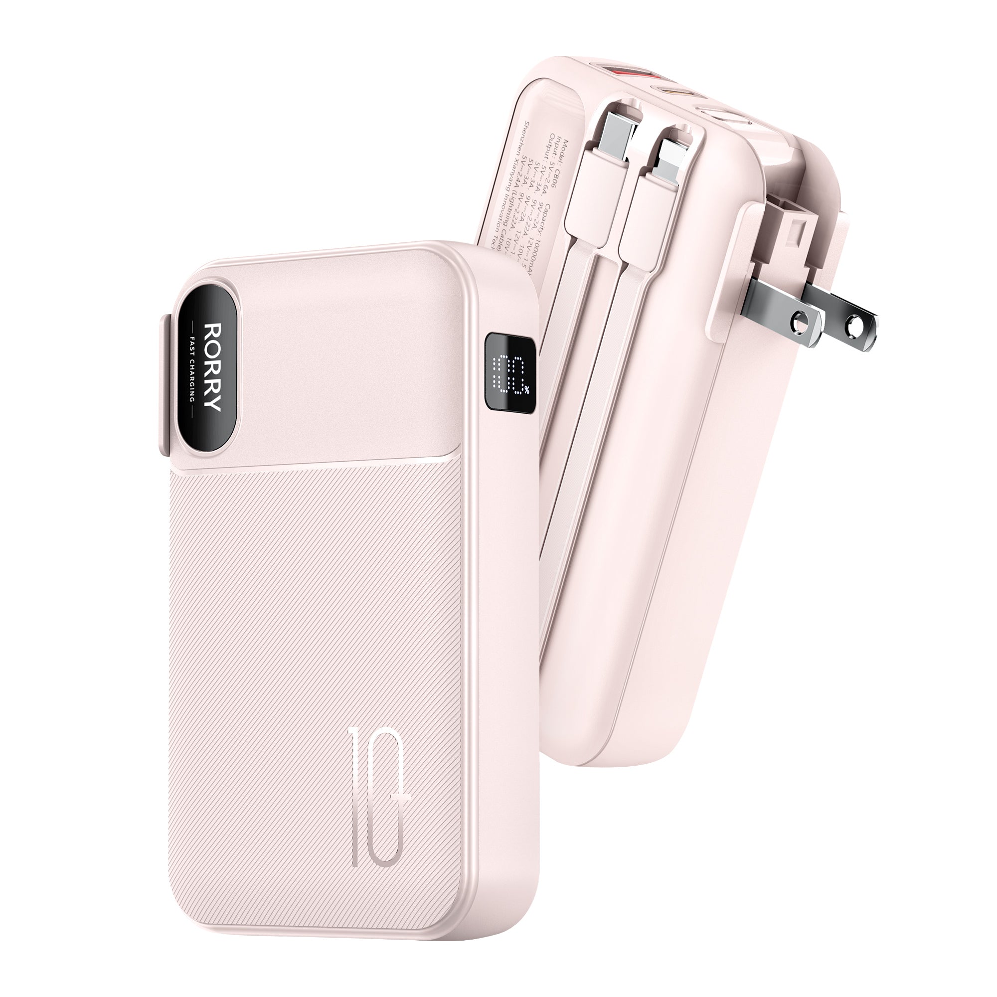 RORRY CB06 10000mAh Portable Charger & 22.5W AC Wall Outlet