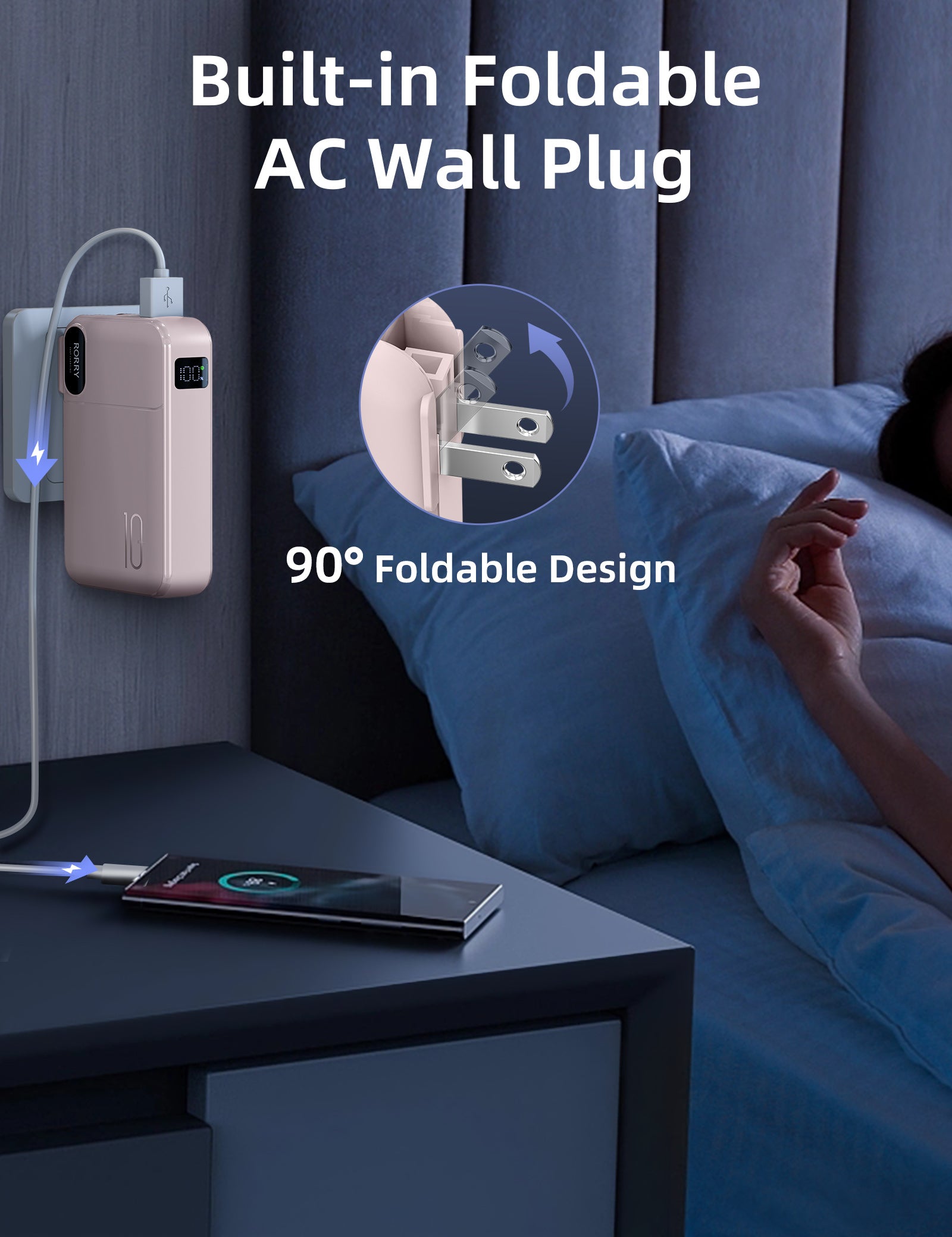 RORRY CB06 10000mAh Portable Charger(AC Wall Plug 22.5W)