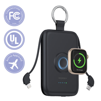 RORRY D2-10000mAh CharmGo Portable Charger Keychain Power Bank 20W