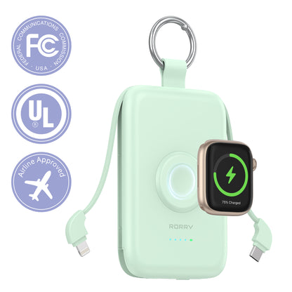 RORRY D2-10000mAh CharmGo Portable Charger Keychain Power Bank 20W