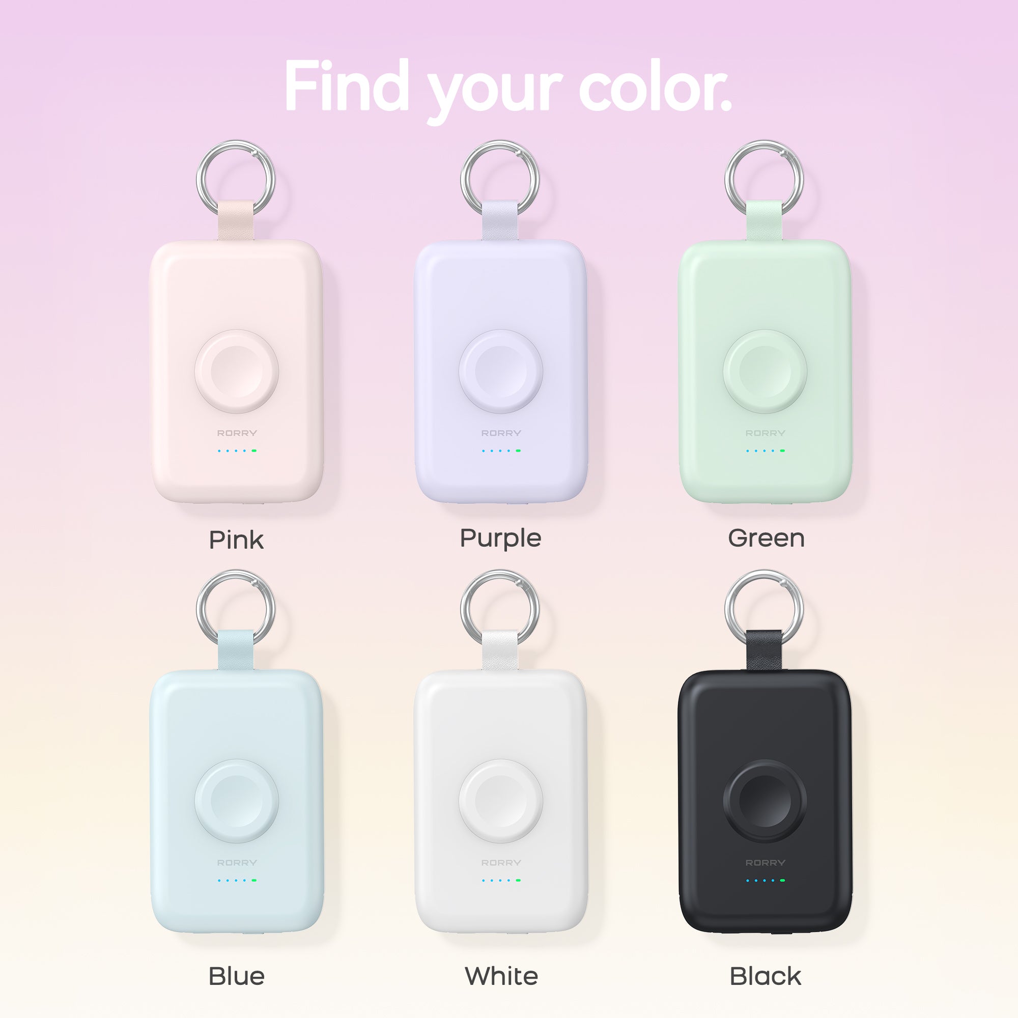 RORRY D2-10000mAh CharmGo Portable Charger Keychain Power Bank 20W