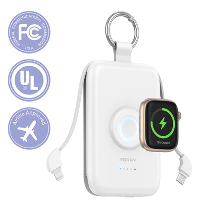 RORRY D2-10000mAh CharmGo Portable Charger Keychain Power Bank 20W