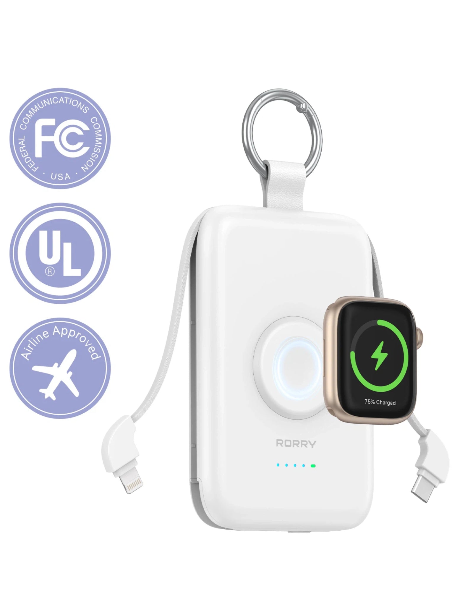 RORRY CharmGo D2-10000mAh Portable Charger Keychain Power Bank 20W