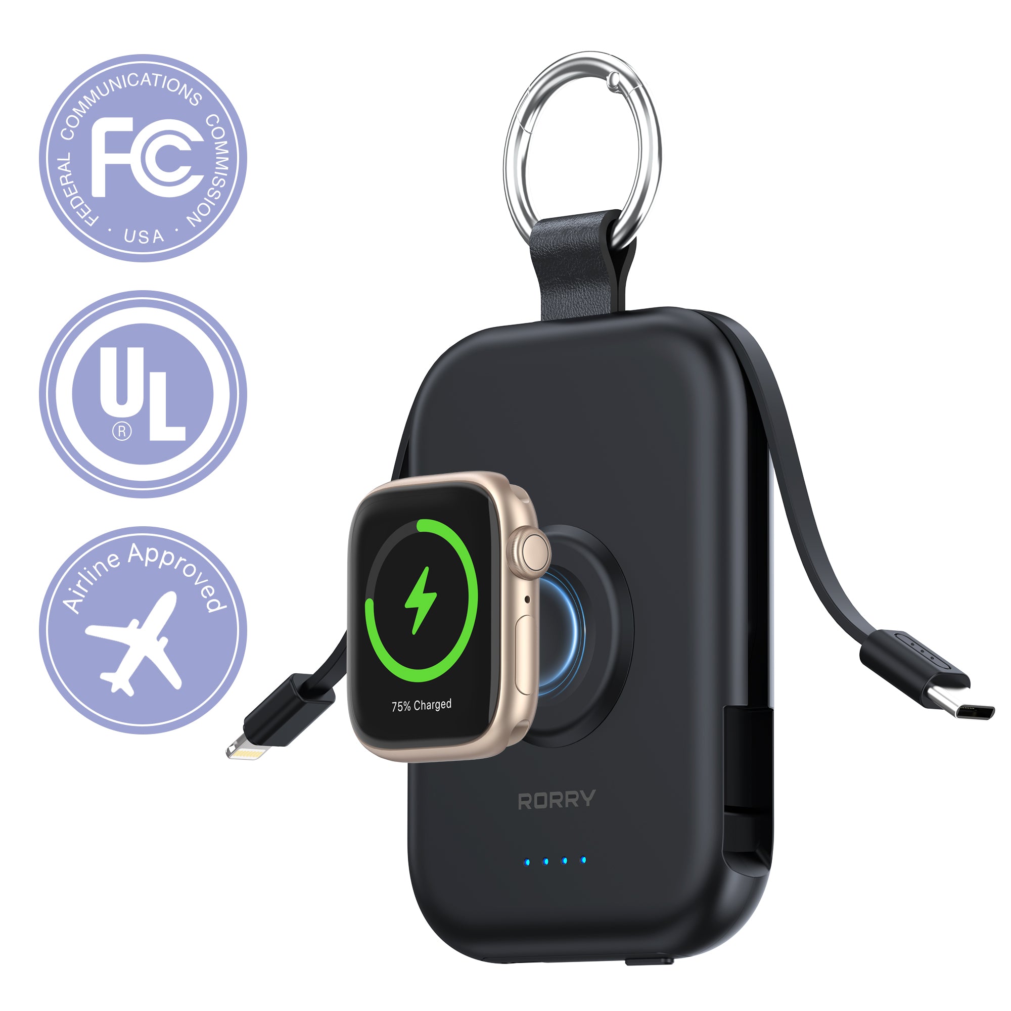 RORRY D2-5000mAh CharmGo Portable Charger Keychain Power Bank