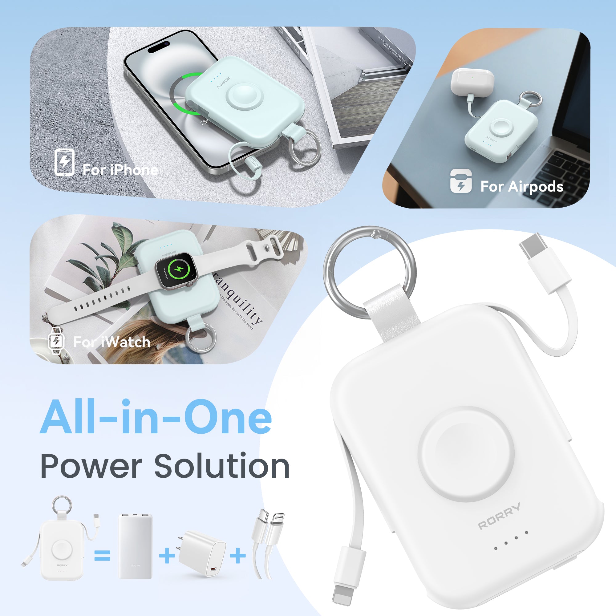 RORRY D2-5000mAh CharmGo Portable Charger Keychain Power Bank