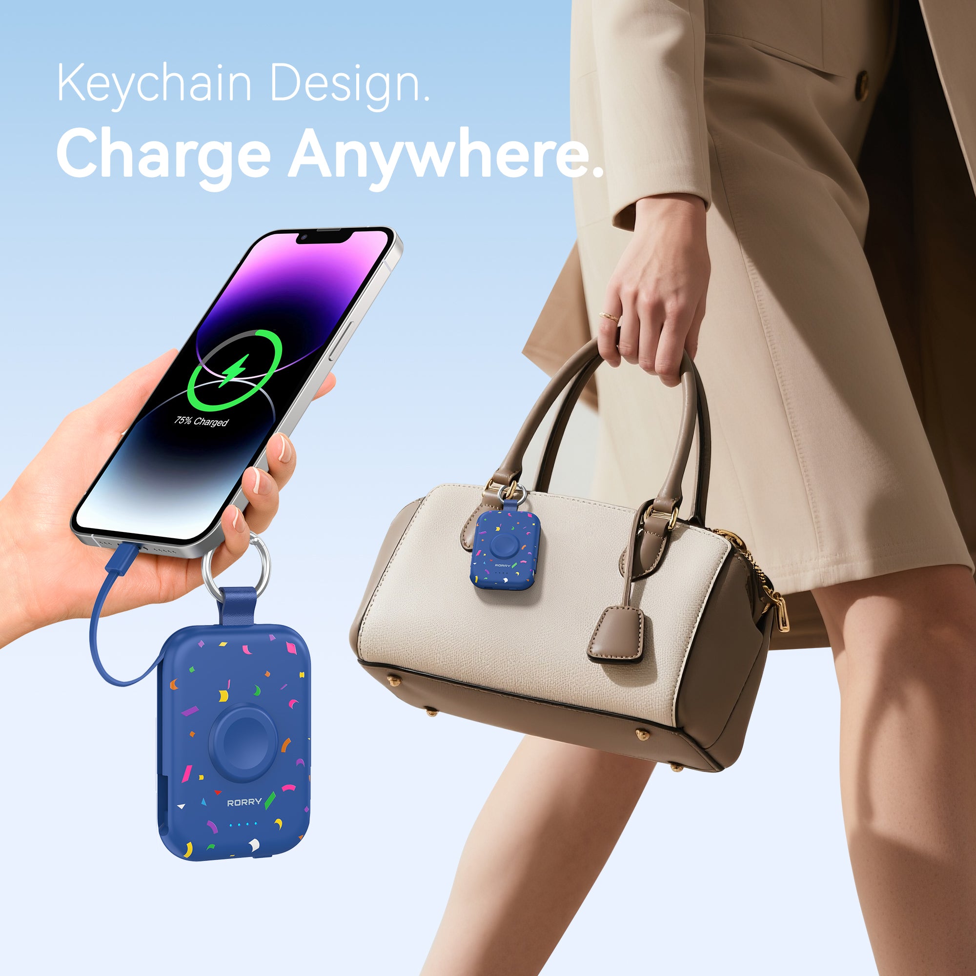 RORRY D2-5000mAh CharmGo Portable Charger Keychain Power Bank