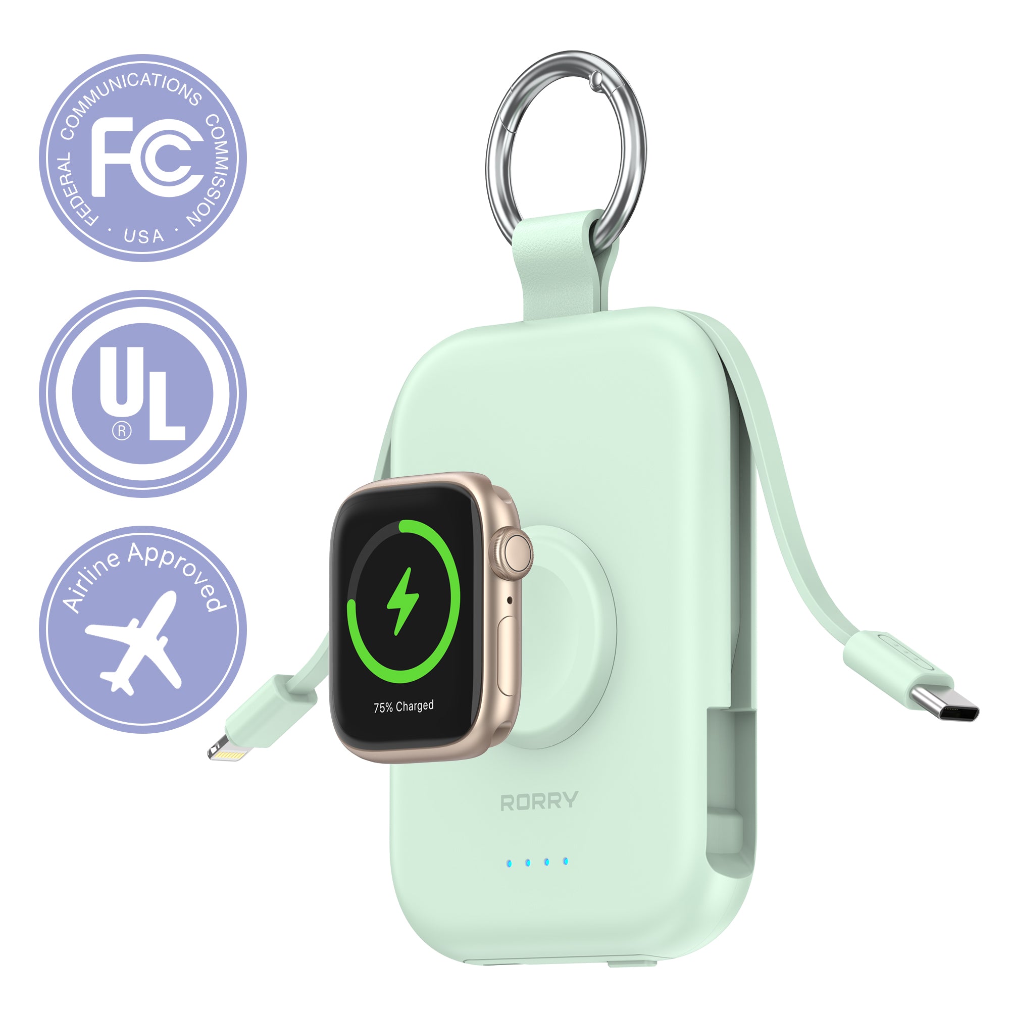 RORRY D2-5000mAh CharmGo Portable Charger Keychain Power Bank
