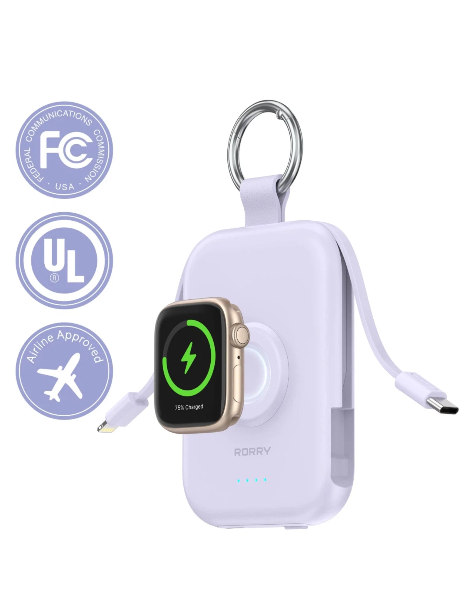 RORRY D2-5000mAh CharmGo Portable Charger Keychain Power Bank